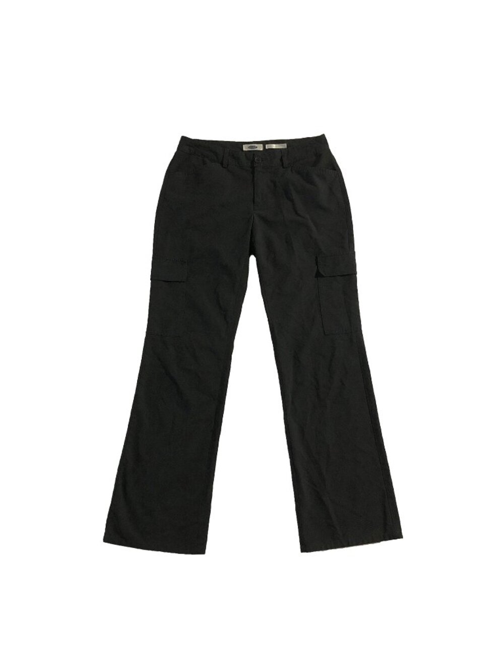 Old Navy Cargo Pants Womens Size 4 Black Stretch Low Rise Straight Leg Pockets.